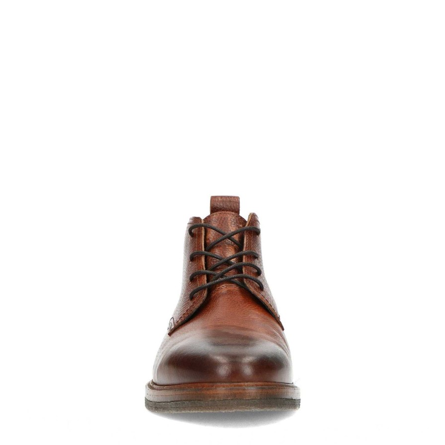 Sacha Lace-Up Leather Boots - Brown