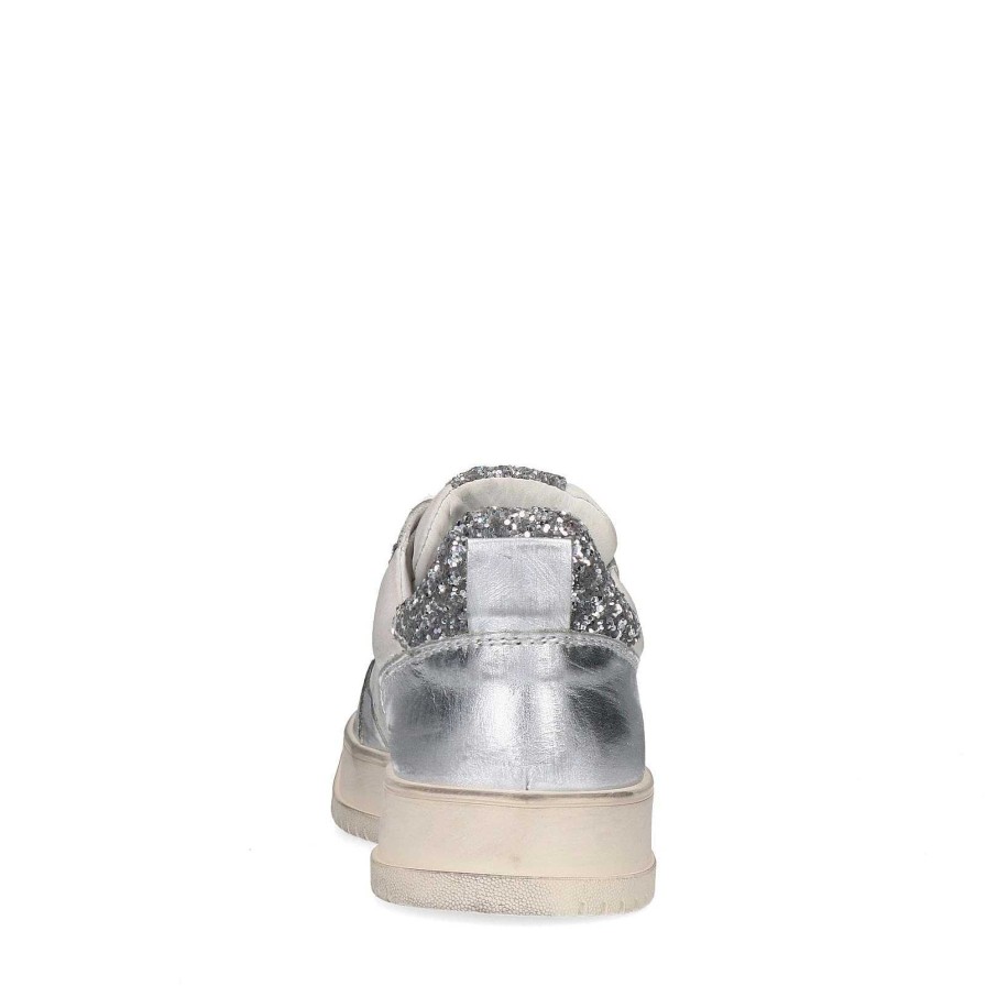 Sacha Metallic Sneakers With Sequins - Silver