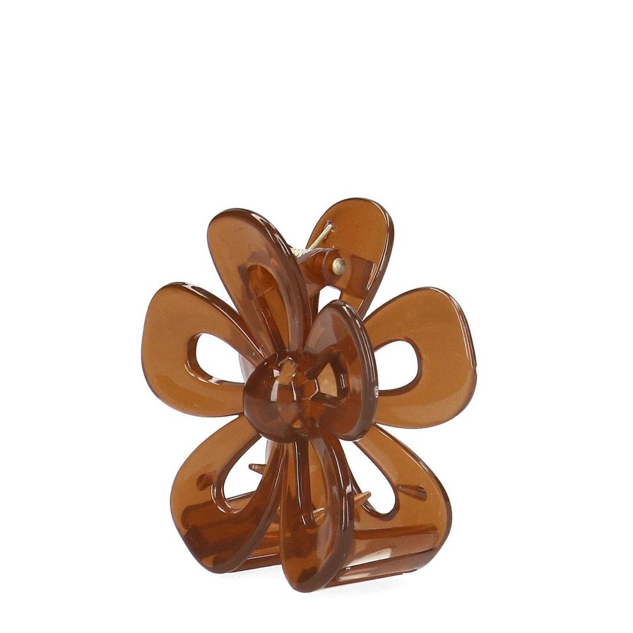 Sacha Flower Hair Clip - Brown