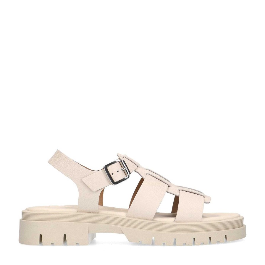 Sacha Chunky Leather Sandals - Off-White