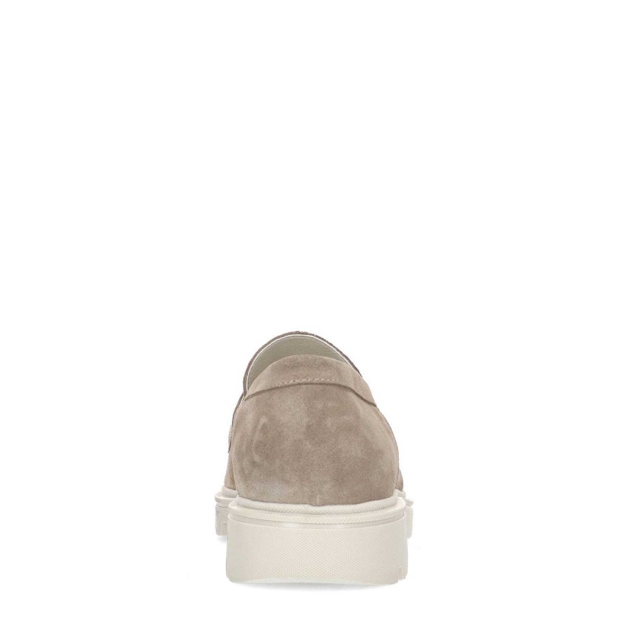 Sacha Chunky Suede Loafers - Beige