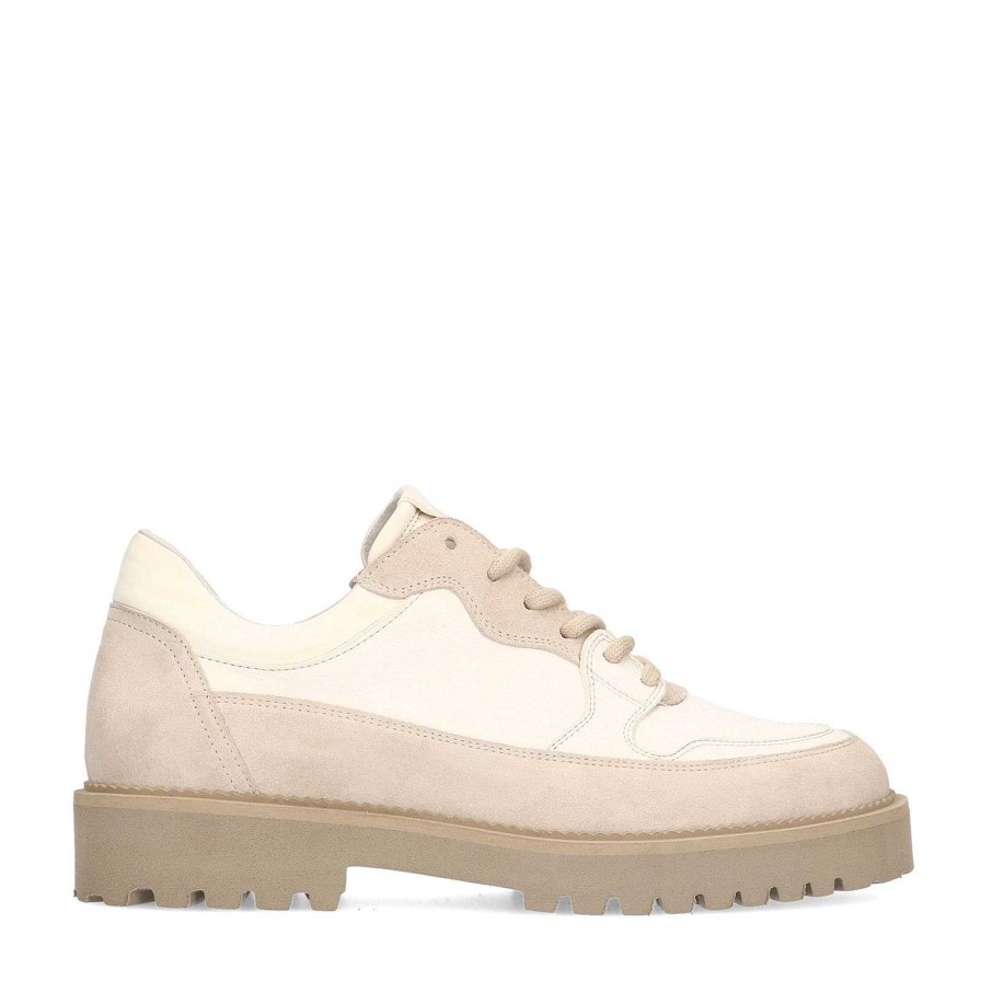 Sacha Suede Lace-Up Shoes - Off-White