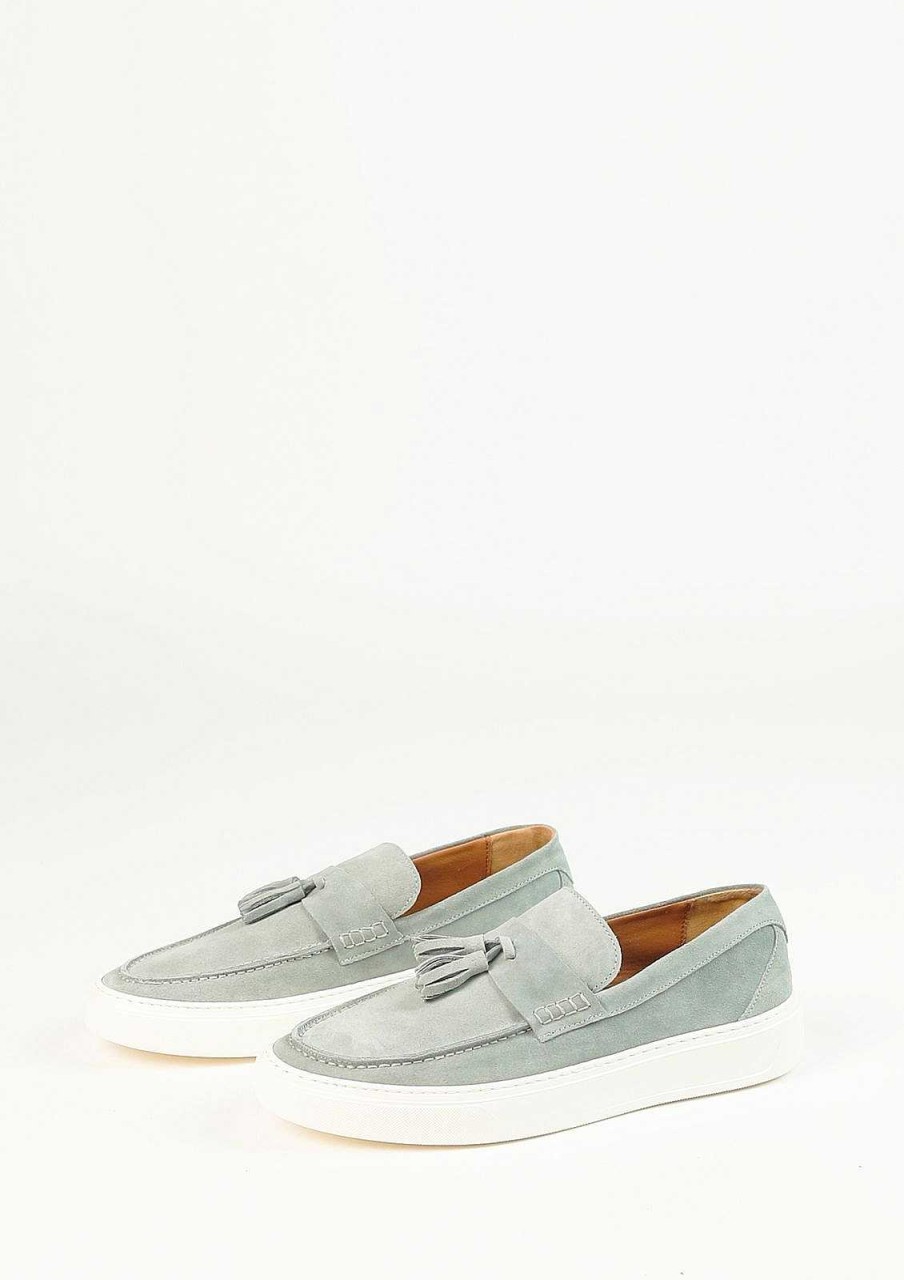 Sacha Suede Loafers With Fringed Tassels - Green