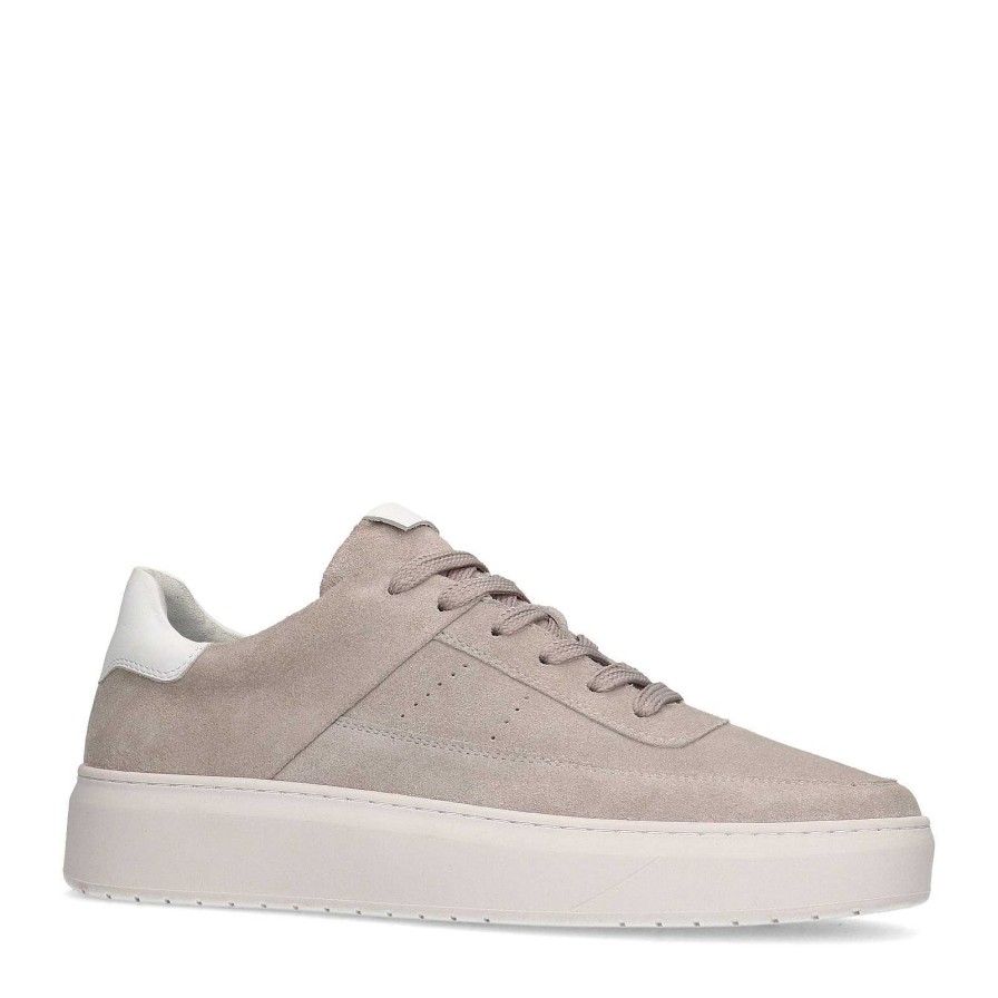 Sacha Suede Sneakers With Details - Light Gray