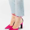 Sacha Satin Pumps With Ankle Strap - Pink