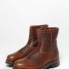 Sacha Leather Boots With Faux Fur - Brown