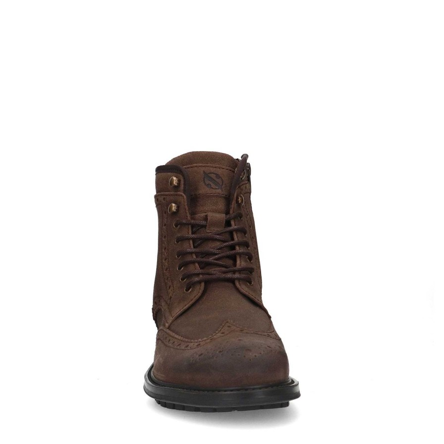 Sacha Suede Lace-Up Boots - Brown