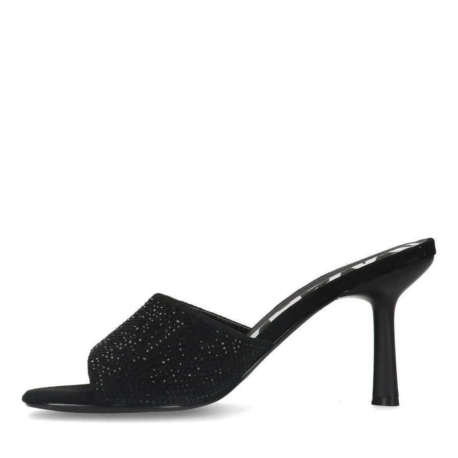 Sacha Mules With Rhinestones - Black