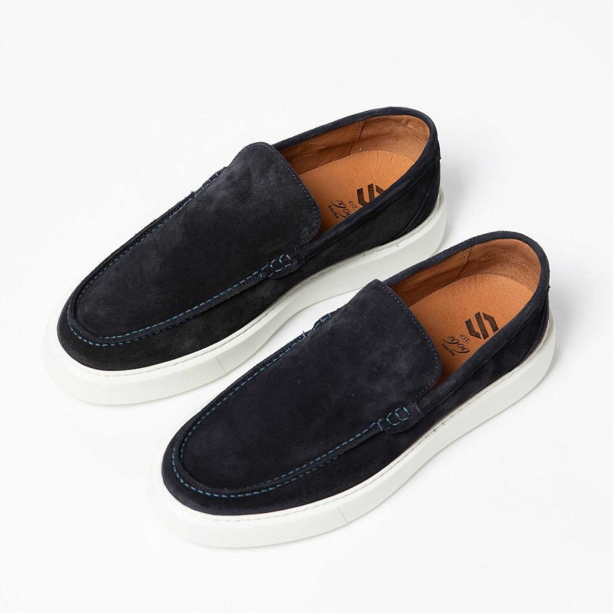 Sacha Suede Loafers With Sole - Dark Blue