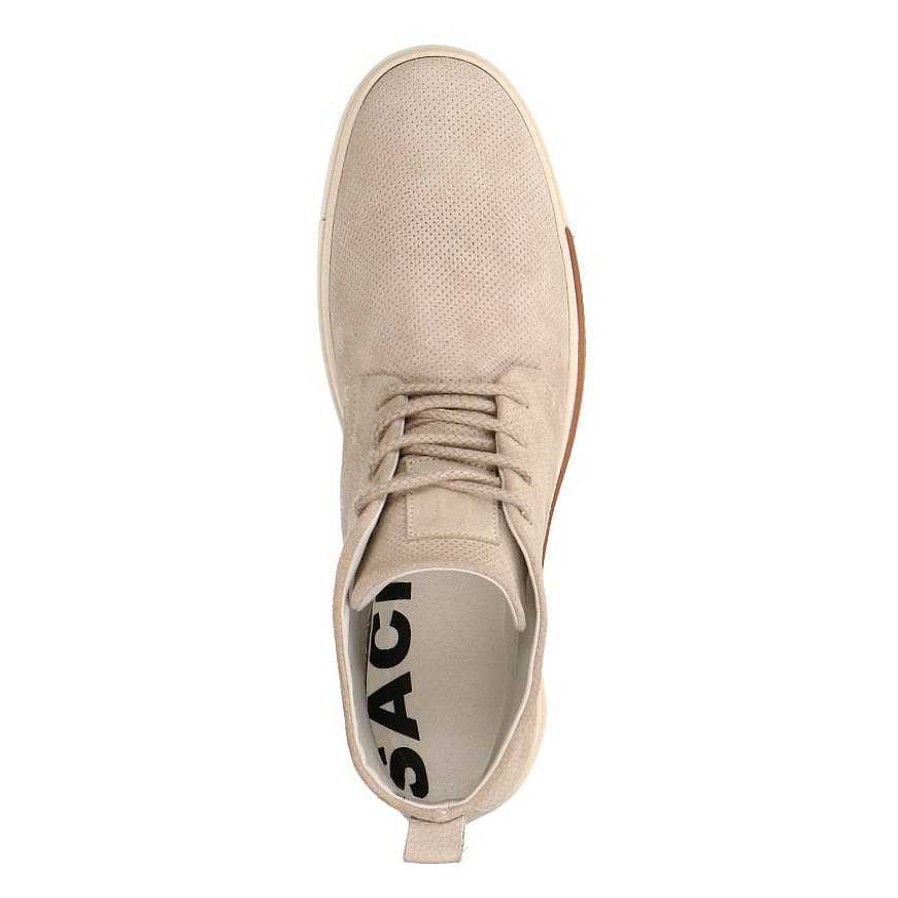 Sacha High Top Leather Sneakers - Beige