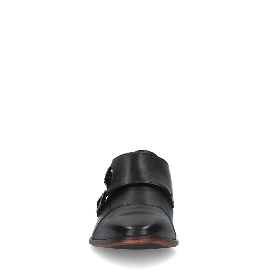 Sacha Leather Buckle Shoes - Black