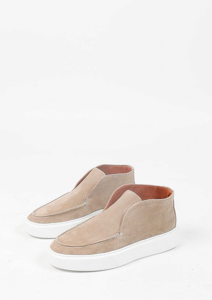 Sacha High Suede Loafers - Beige