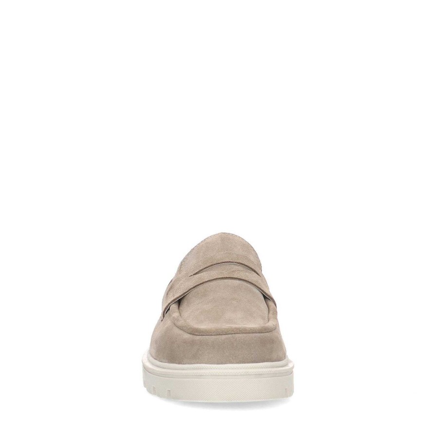 Sacha Chunky Suede Loafers - Beige