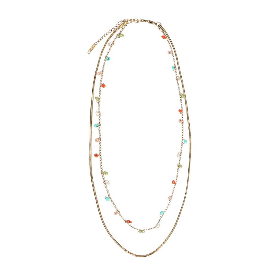 Sacha Multistrand Necklace With Pearls - Gold