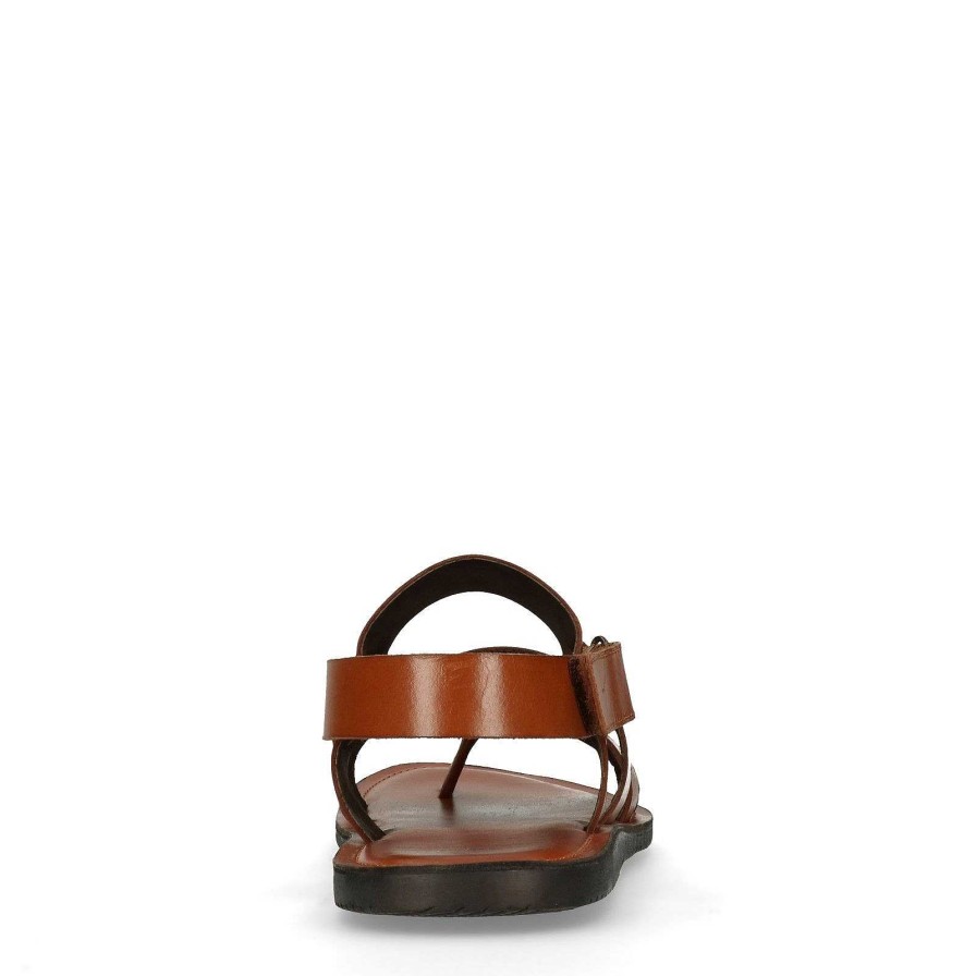 Sacha Leather Sandals - Cognac