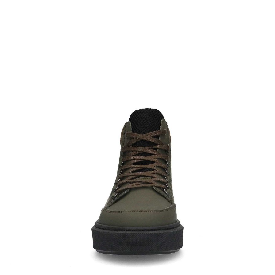 Sacha Lace-Up Leather Boots - Khaki