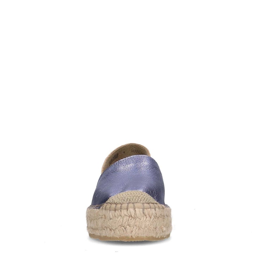 Sacha Metallic Leather Espadrilles - Lilac