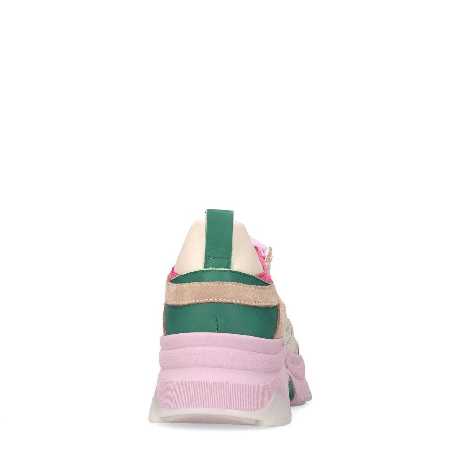 Sacha Sneakers With Beige And Green Details - Pink