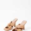 Sacha Leather Mules With Bow - Beige