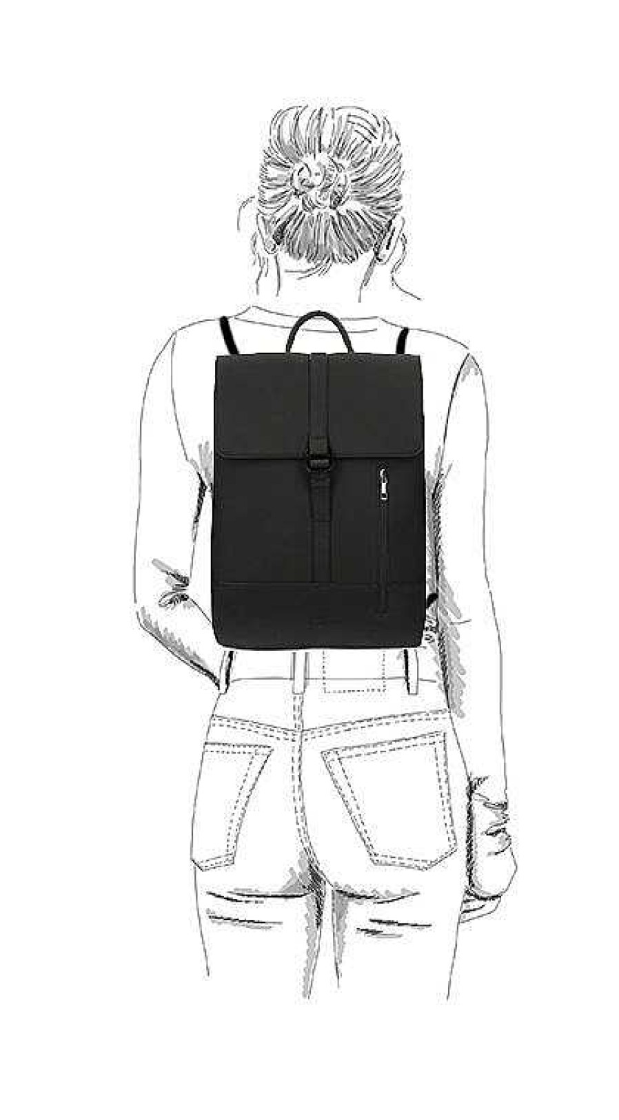 Sacha Backpack With Laptop Sleeve - Black