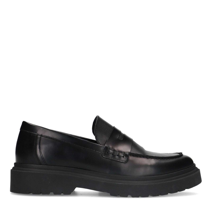 Sacha Leather Loafers - Black