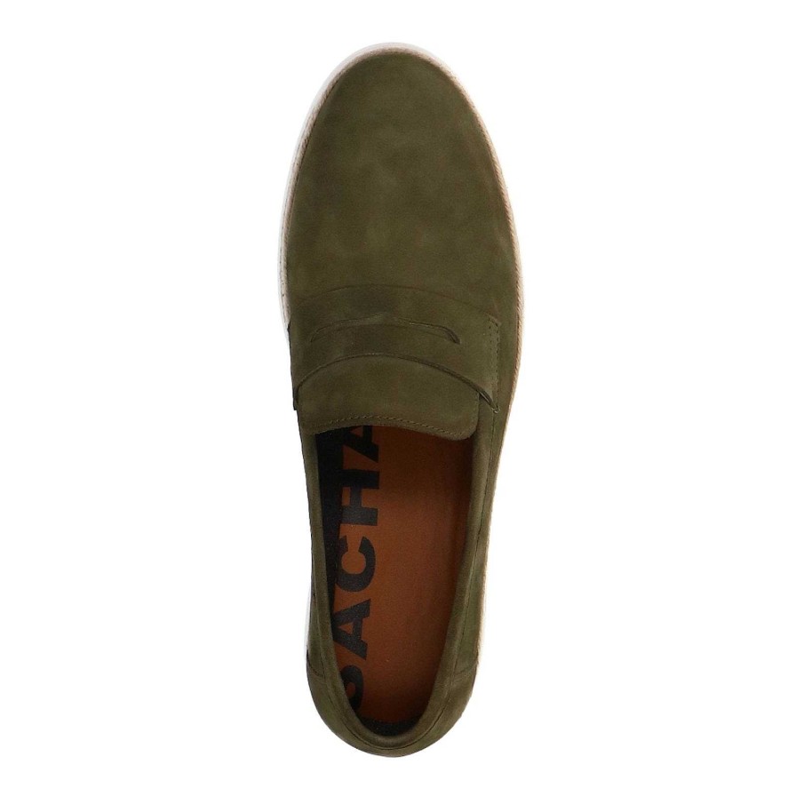 Sacha Nubuck Loafers - Olive Green