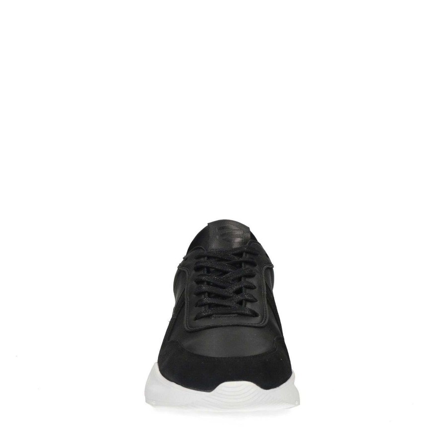 Sacha Leather Sneakers With Suede Details - Black