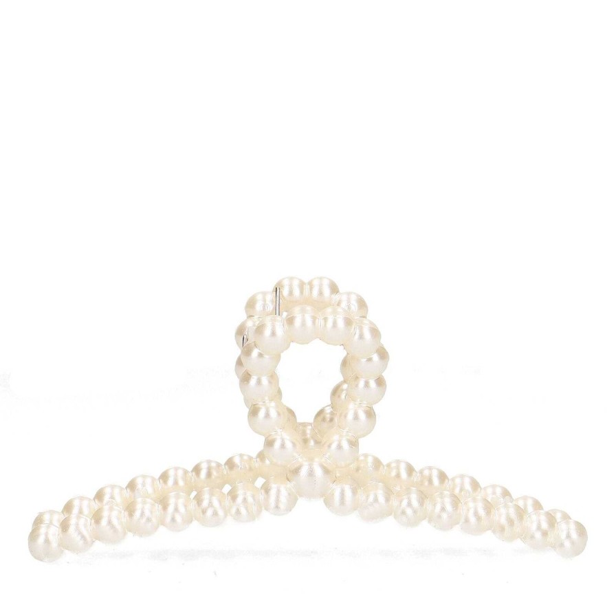 Sacha Hair Clip With Pearls - White