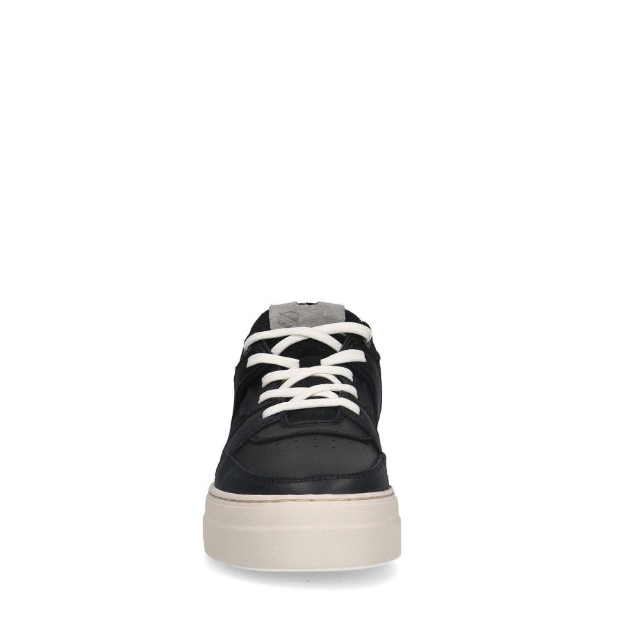 Sacha Leather Sneakers With Suede Details - Black