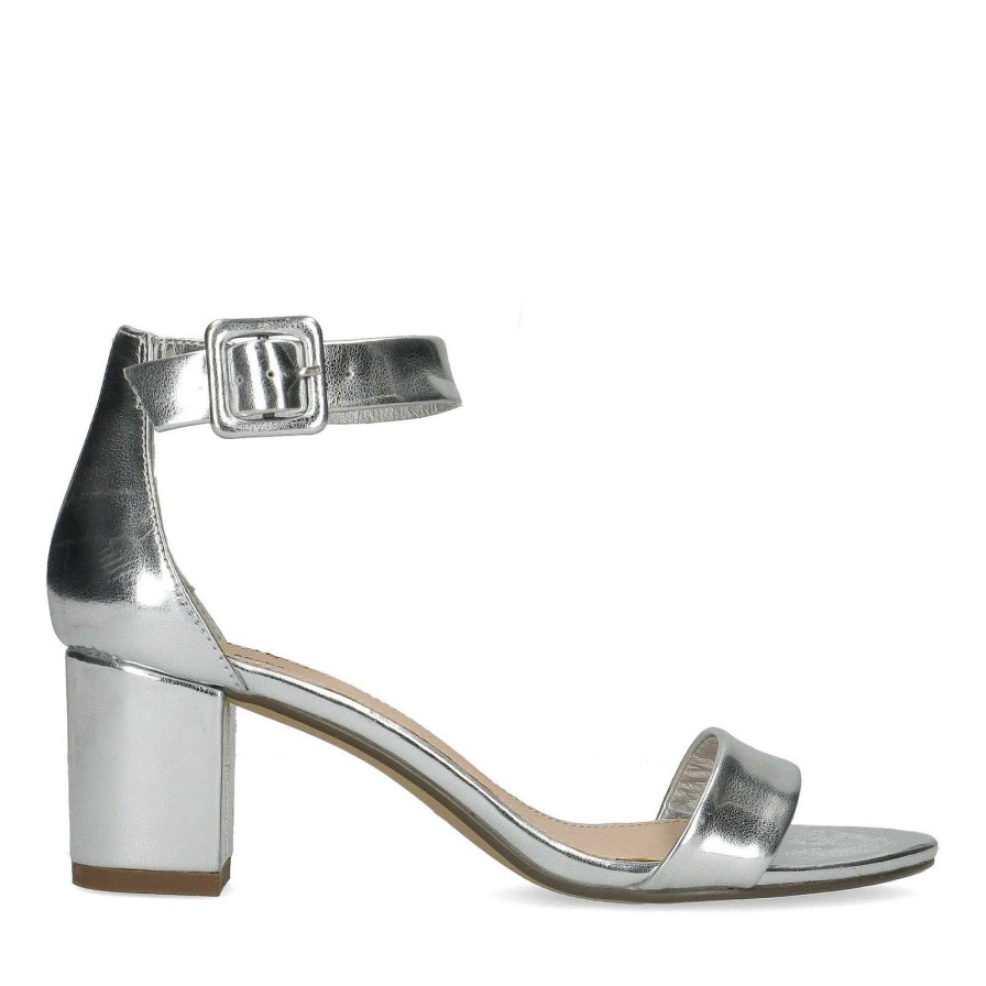 Sacha Heeled Sandals - Silver