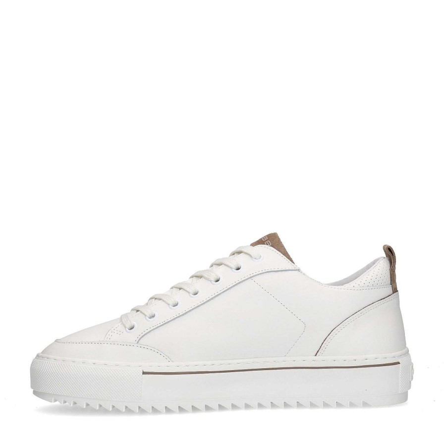 Sacha Rehab Crash Leather Sneakers - White