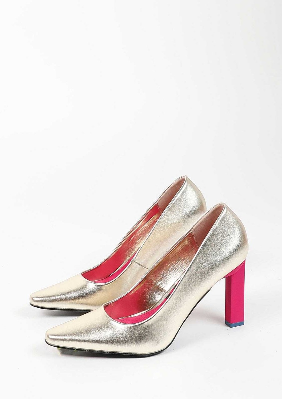 Sacha Colorful Heel Pumps - Gold