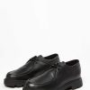 Sacha Lace-Up Leather Shoes With Chunky Sole - Black