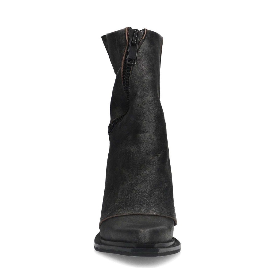 Sacha Leather Cowboy Boots With Flap - Delave Gray