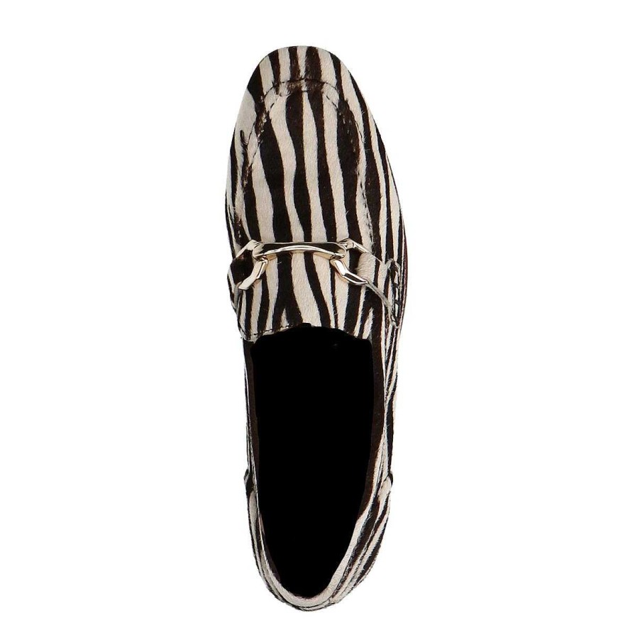 Sacha Loafers With Zebra Print - Black