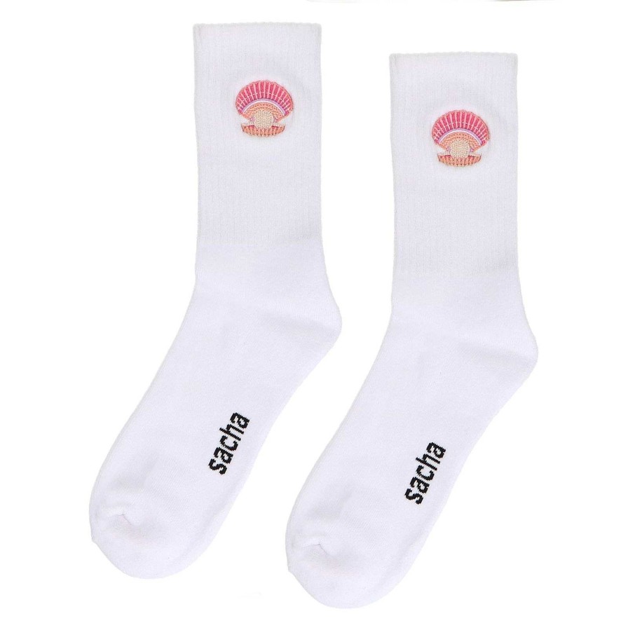 Sacha Sports Socks With Shell - White