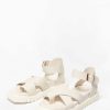 Sacha Leather Platform Sandals - White