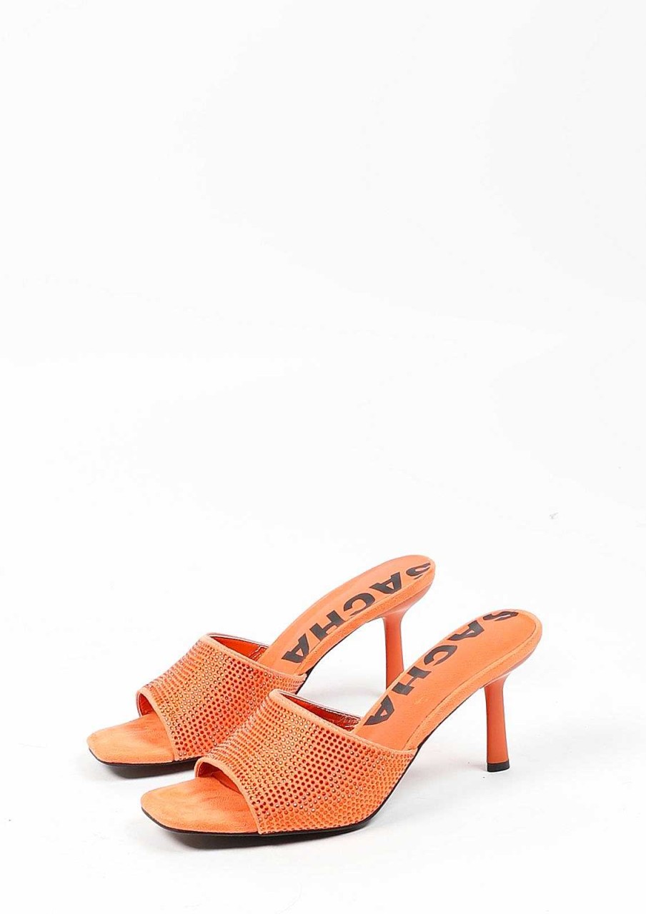 Sacha Mules With Rhinestones - Orange