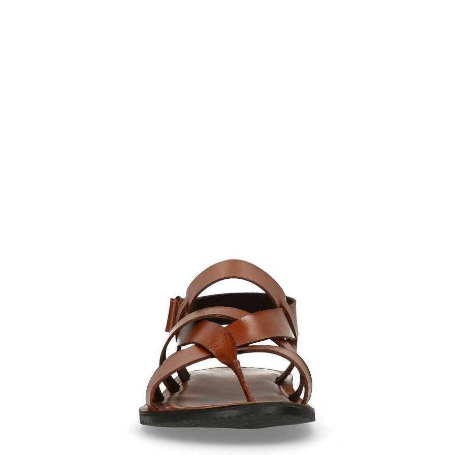 Sacha Leather Sandals - Cognac