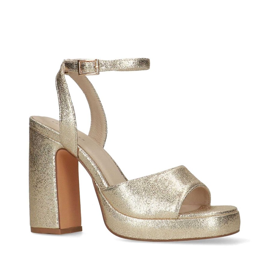 Sacha Heeled Sandals With Platform - Gold