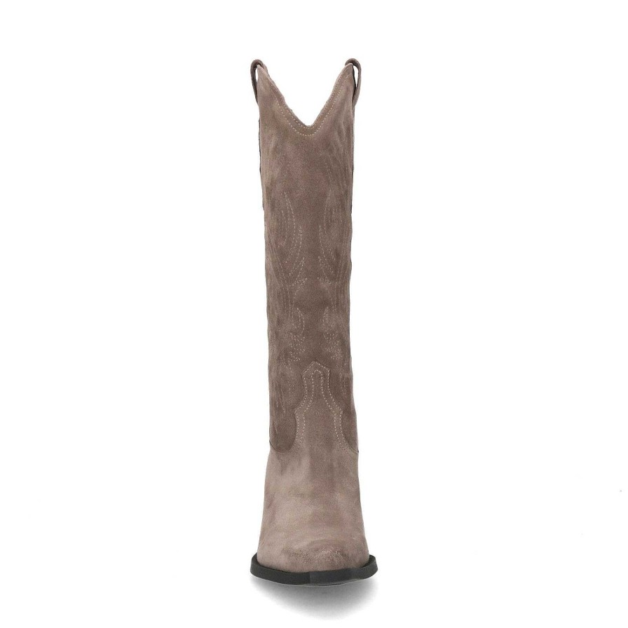 Sacha Suede Cowboy Boots - Taupe