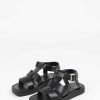 Sacha Leather Sandals With Buckle - Black