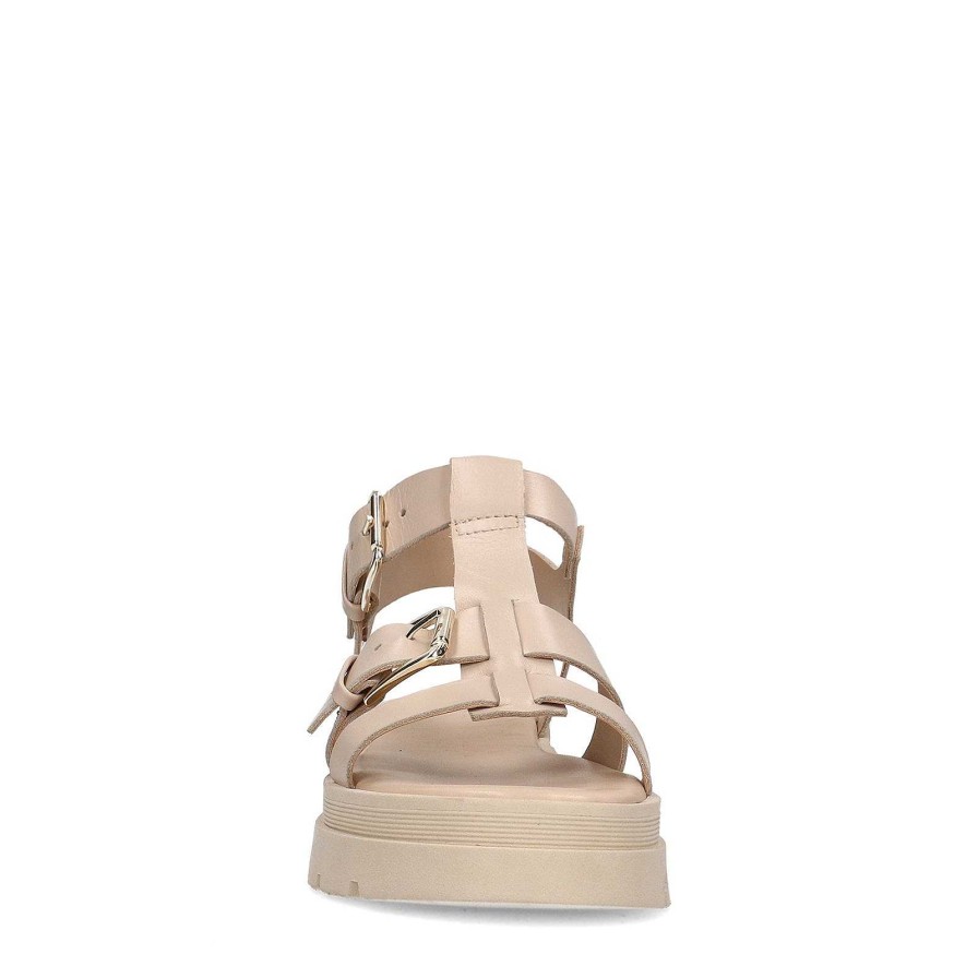 Sacha Leather Platform Sandals - Off White