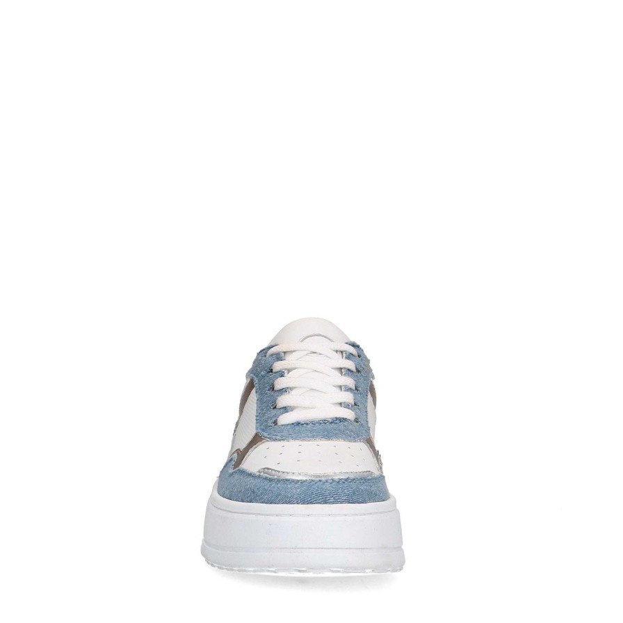 Sacha Sneakers With Denim Inserts - White