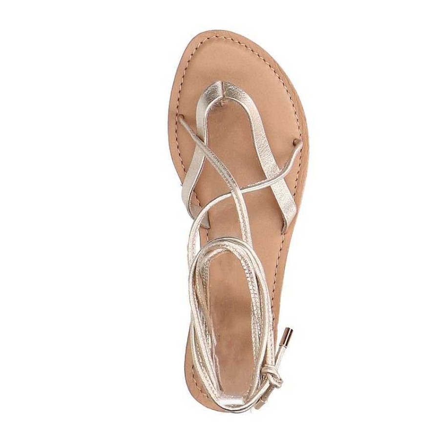 Sacha Leather Sandals - Gold