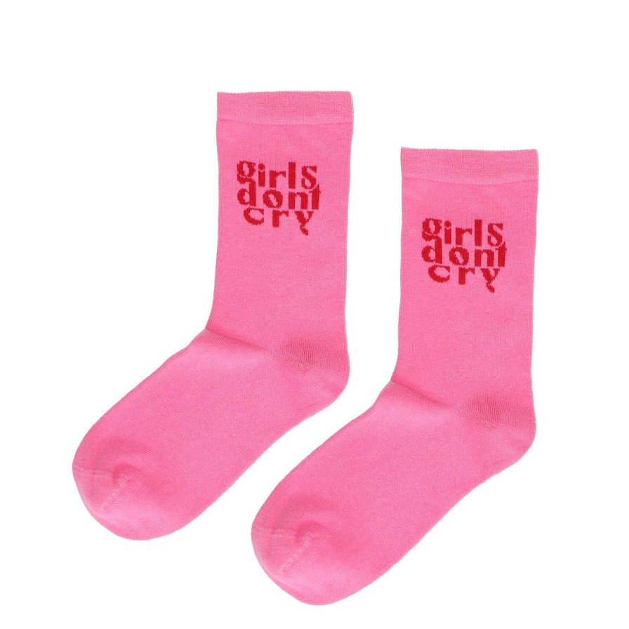 Sacha Socks With Text - Pink