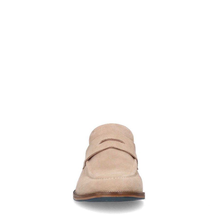 Sacha Suede Penny Loafers - Beige