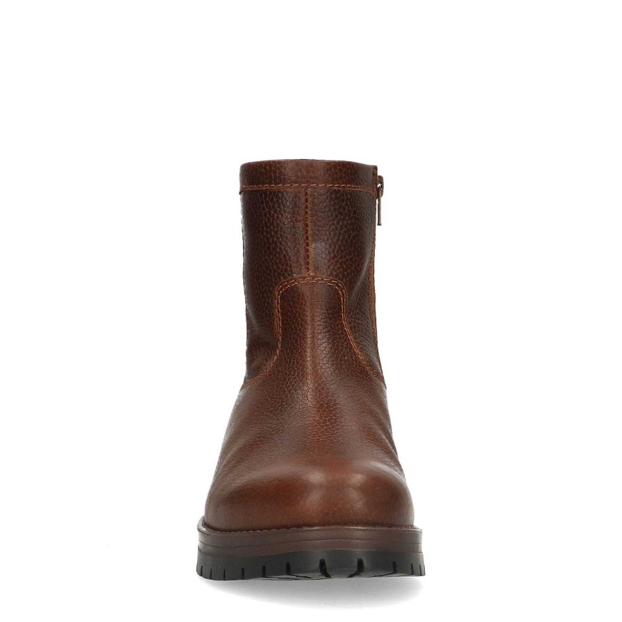 Sacha Leather Boots With Faux Fur - Brown