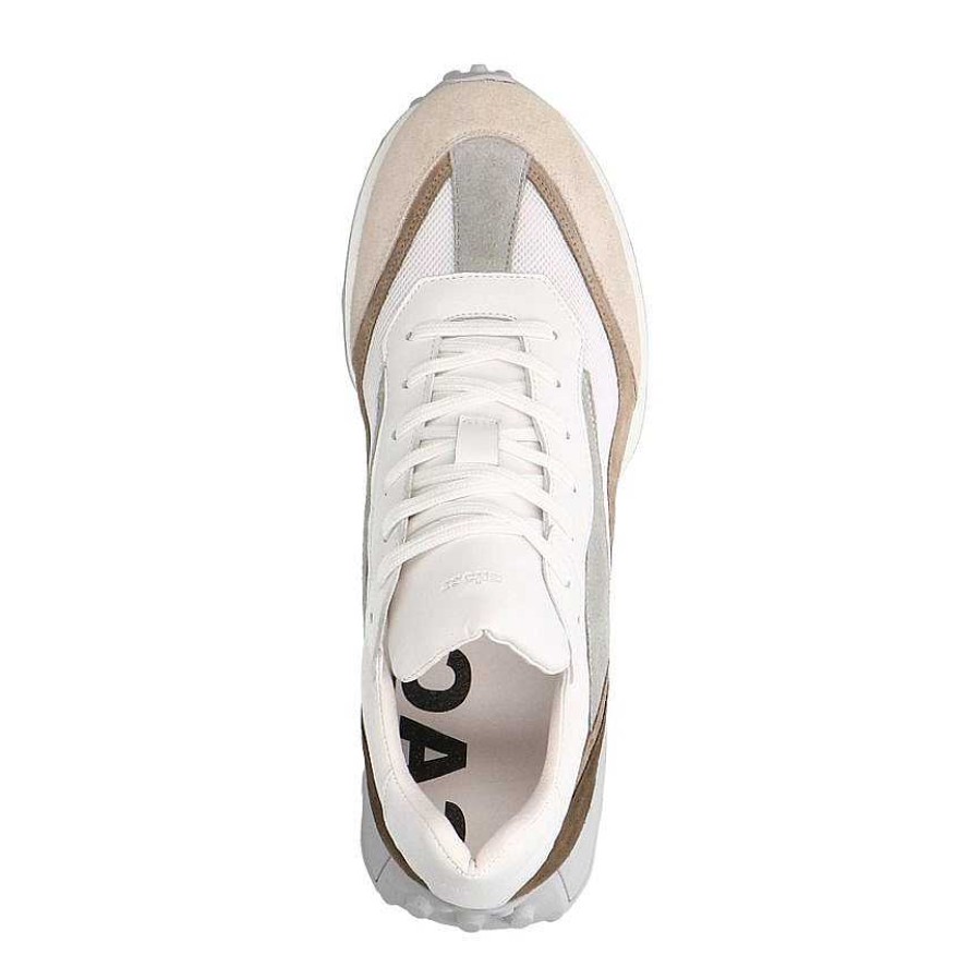 Sacha Leather Sneakers With Suede Details - White