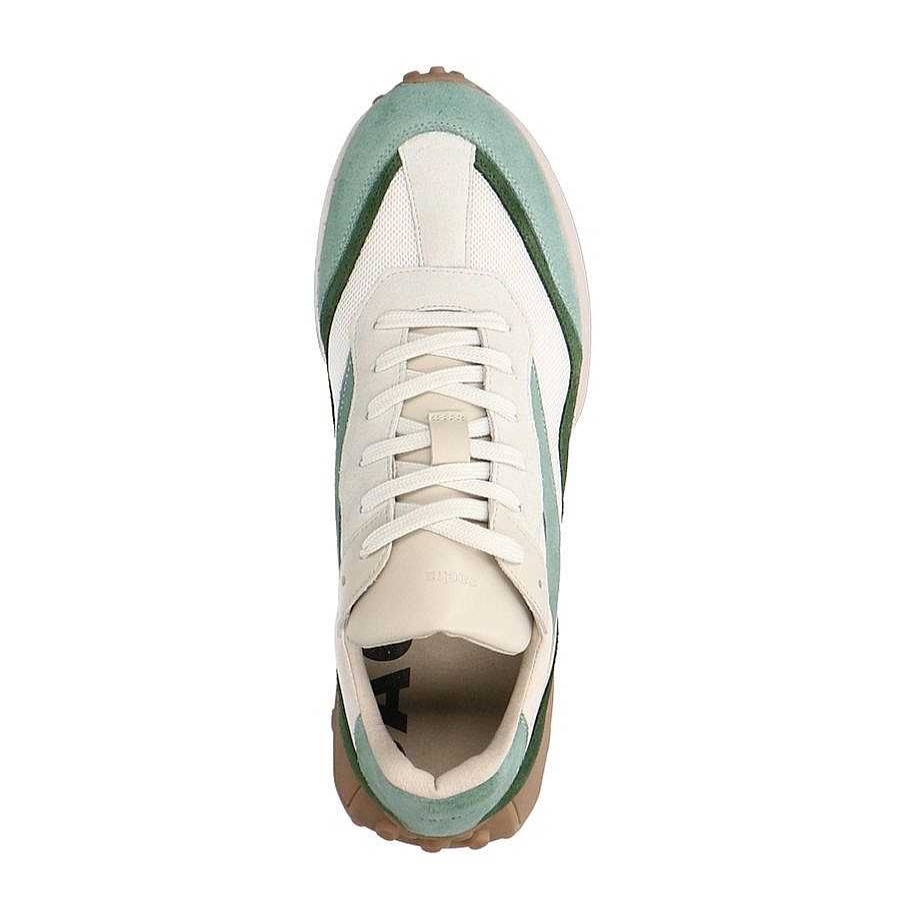 Sacha Leather Sneakers With Suede Details - Green